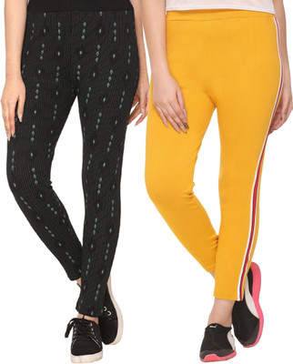 Weboasis Printed Women Black, Yellow Track Pants