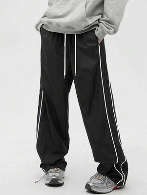 Rajovati Striped Men Black Track Pants