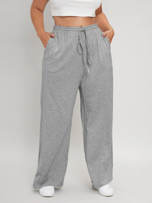 Dockstreet Solid Women Grey Track Pants