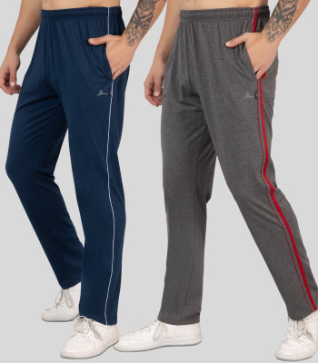 Zeffit Solid Men Blue, Grey Track Pants