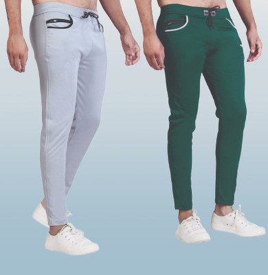 PRIME VYOM Solid Men Light Green, Black Track Pants