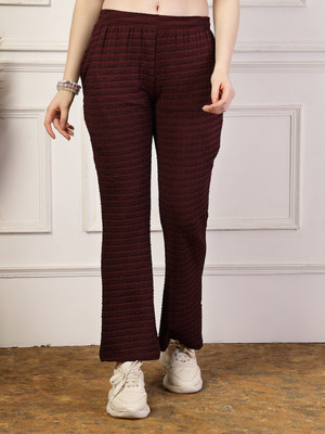 UZARUS Solid Women Maroon Track Pants