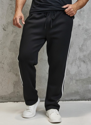 Dockstreet Self Design Men Black Track Pants