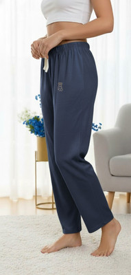 STYLE ON ME Solid Women Blue Track Pants