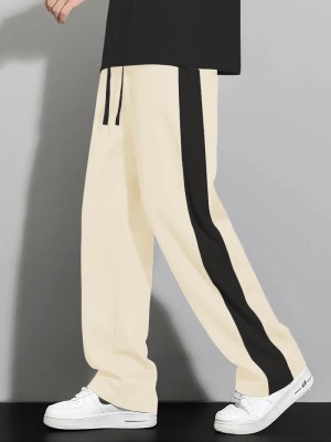 KAJARU Solid Men Beige Track Pants