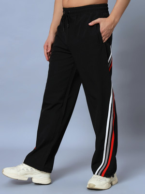 WEARDUDS Striped Men Black Track Pants