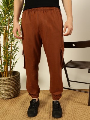 Thomas Scott Solid Men Brown Track Pants