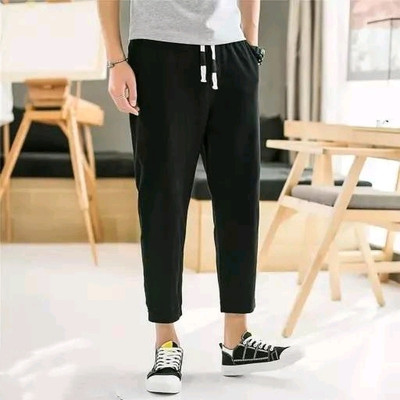 BTMZ Solid Men Black Track Pants