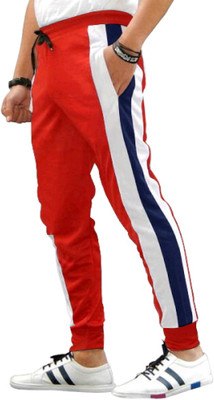 ZEDIN Colorblock Men Red Track Pants