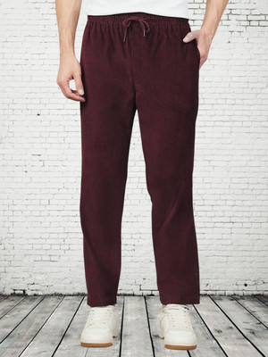 HouseOfCommon Solid Men Purple Track Pants