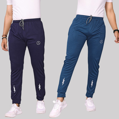 ANAND Chevron/Zig Zag Men Dark Blue, Blue Track Pants