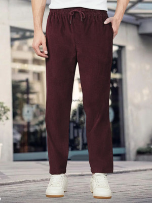 HouseOfCommon Solid Men Purple Track Pants
