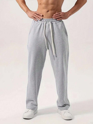 PRAVAHA Solid Men Grey Track Pants