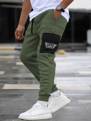 TRIPR Printed Men Green Track Pants