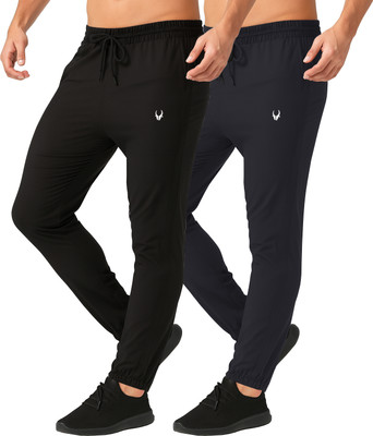 69 WILDHORN STREET Solid Men Black, Grey Track Pants
