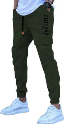 RIDHDEE Solid Men Green Track Pants