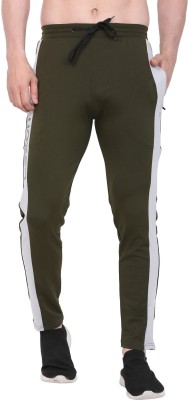 LEXXON Colorblock Men Olive Track Pants