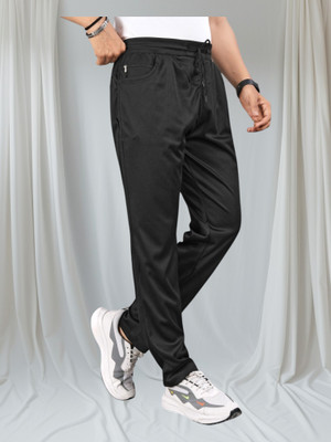 ISUEL FAB Solid Men Black Track Pants