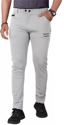 STYLUSIO REPEAT Solid Men Grey Track Pants