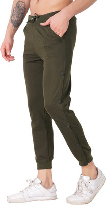 gazzet Colorblock Men Dark Green Track Pants