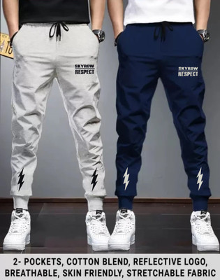 skyrow Printed Men Black Track Pants