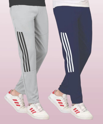 THE SARTHI FASHION WORLD Striped Men Blue, Grey Track Pants
