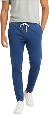 Gloocean Solid Men Blue Track Pants
