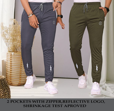 ANAND Printed Men Grey, Green Track Pants