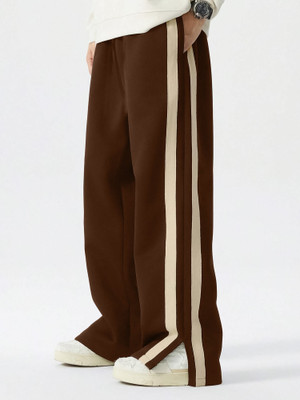 MANIAC Colorblock Men Brown Track Pants