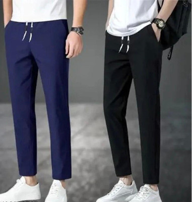 Dresvia Solid Men Black, Blue Track Pants