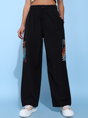 Lady Stark Printed Women Black Track Pants