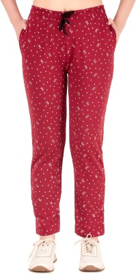 Kavya Retail Printed Women Maroon Track Pants