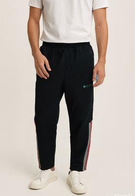 Spadyy Solid, Striped Men Blue Track Pants