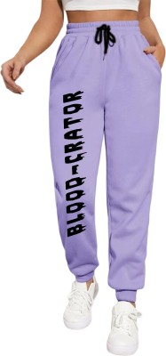 Tabadtod Printed Women Purple Track Pants