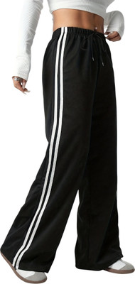 Dockstreet Solid Women White, Black Track Pants