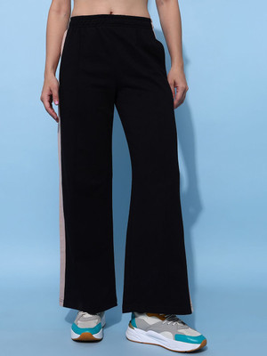 Lady Stark Solid Women Black Track Pants