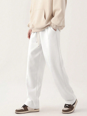 Dockstreet Loose Fit Men White Trousers