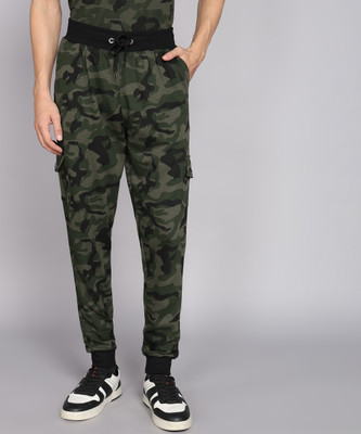 GYRFALCON Printed Men Green Track Pants
