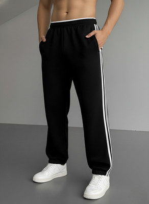 Dockstreet Solid Men Black Track Pants