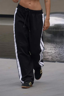 IVEST Striped Women Black Track Pants