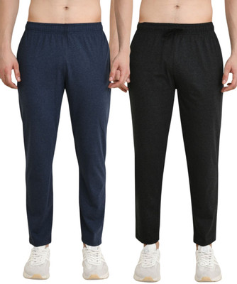nice mode Solid Men Black, Blue Track Pants