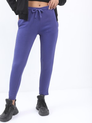 Tokyo Talkies Solid Women Dark Blue Track Pants