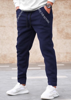 TRIPR Printed Men Dark Blue Track Pants