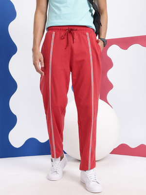 AEROPOSTALE Solid, Striped Men Red Track Pants