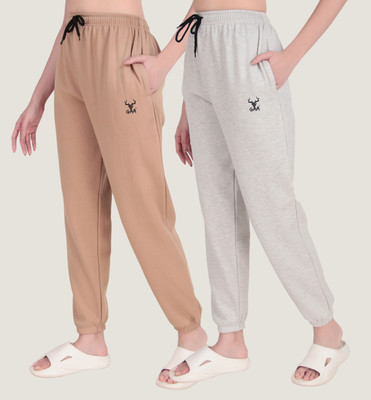SEAPRINT Solid Women Beige, Grey Track Pants