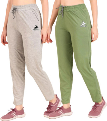 SEAPRINT Solid Women Grey, Light Green Track Pants