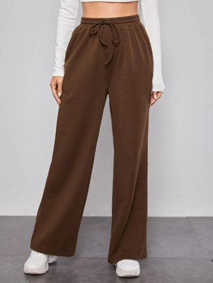CLOTHINK India Solid Women Brown Track Pants