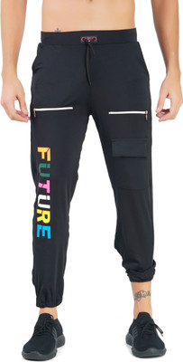 Mindsart Trend Self Design Men Black Track Pants