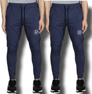 Rafphale Solid Men Dark Blue Track Pants