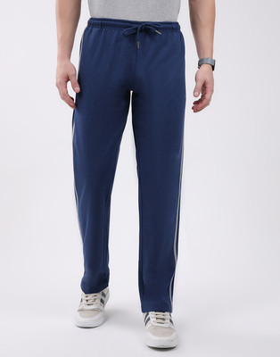 MONTE CARLO Striped Men Blue Track Pants